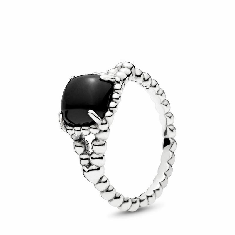 Pandora Vibrant Spirit Statement Ring - Sterling Silver/Black/Crystal - Canada | YA7363RW